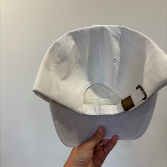 Floral Hand Burned White Cap - Picture 3 of 3